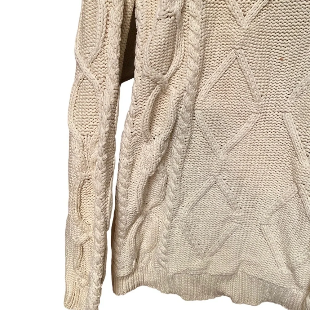 Eddie Bauer Vintage Cable Knit Full Zip Sweater | Petite Small - Picture 5 of 13